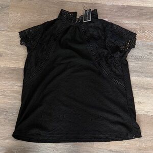 Cable & Gauge Black Lace Blouse